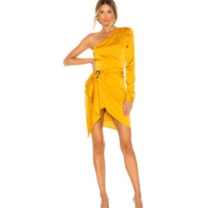 Lovers + Friends - Ana Dress One Shoulder in Yellow sz XXS